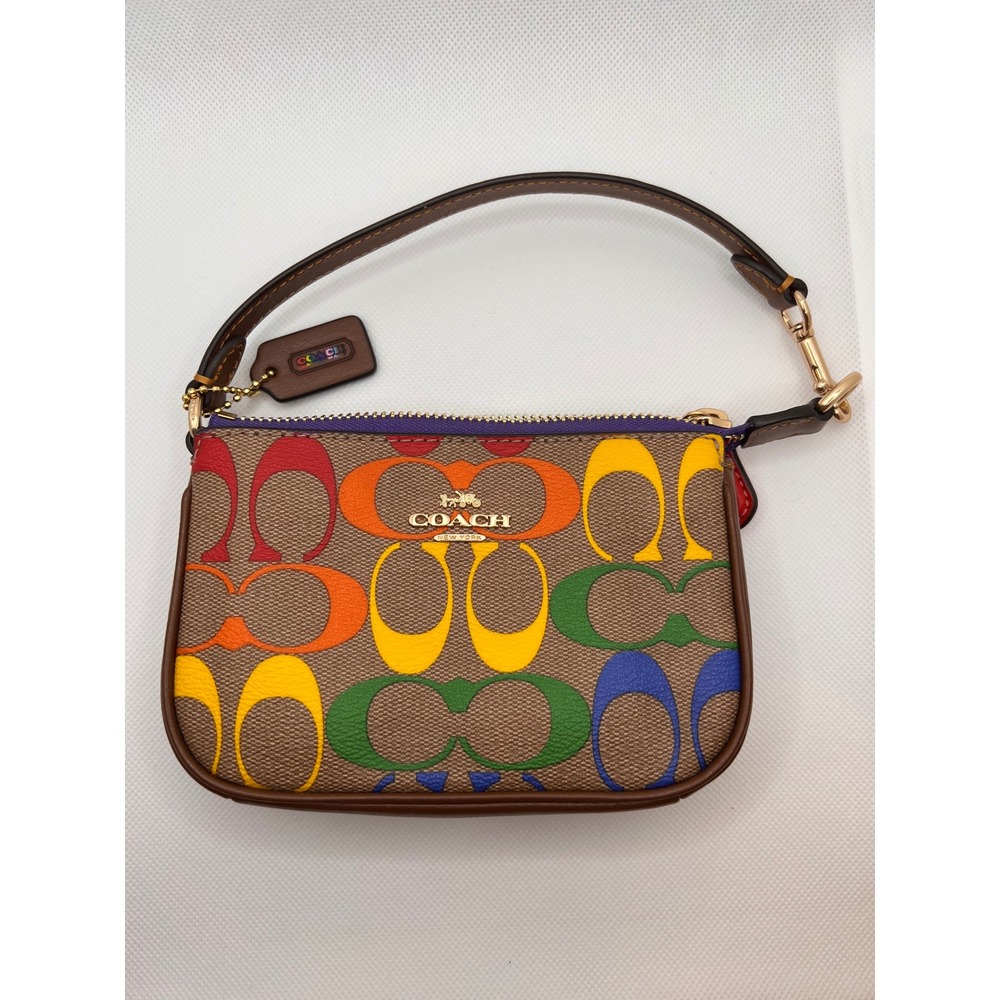 Coach Nolita 15 Wristlet Womens Small Rainbow Excellent Pride 2022 C9941